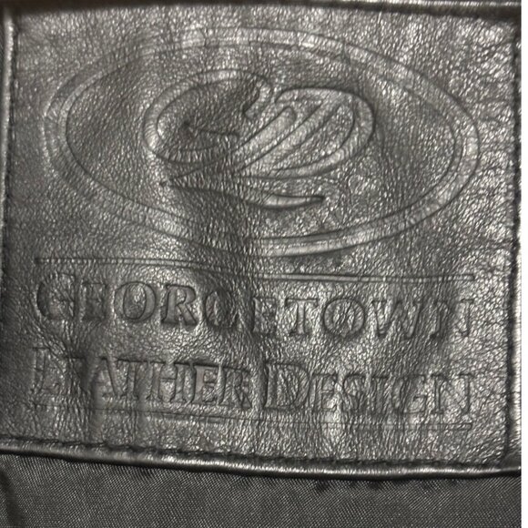 Georgetown Leather Design vintage women's black genuine leather jacket sz L - Picture 6 of 16